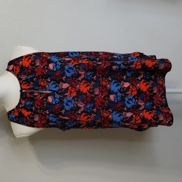 J. Crew Sleeveless Halter Blouse Size 6 Floral blue red orange summer top - Picture 1 of 8